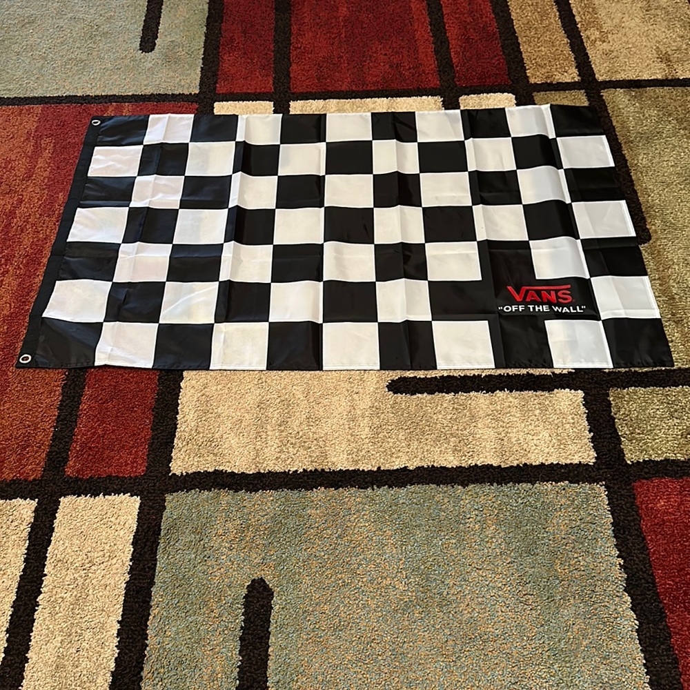 Vans family checkerboard Vans logo flag exclusive